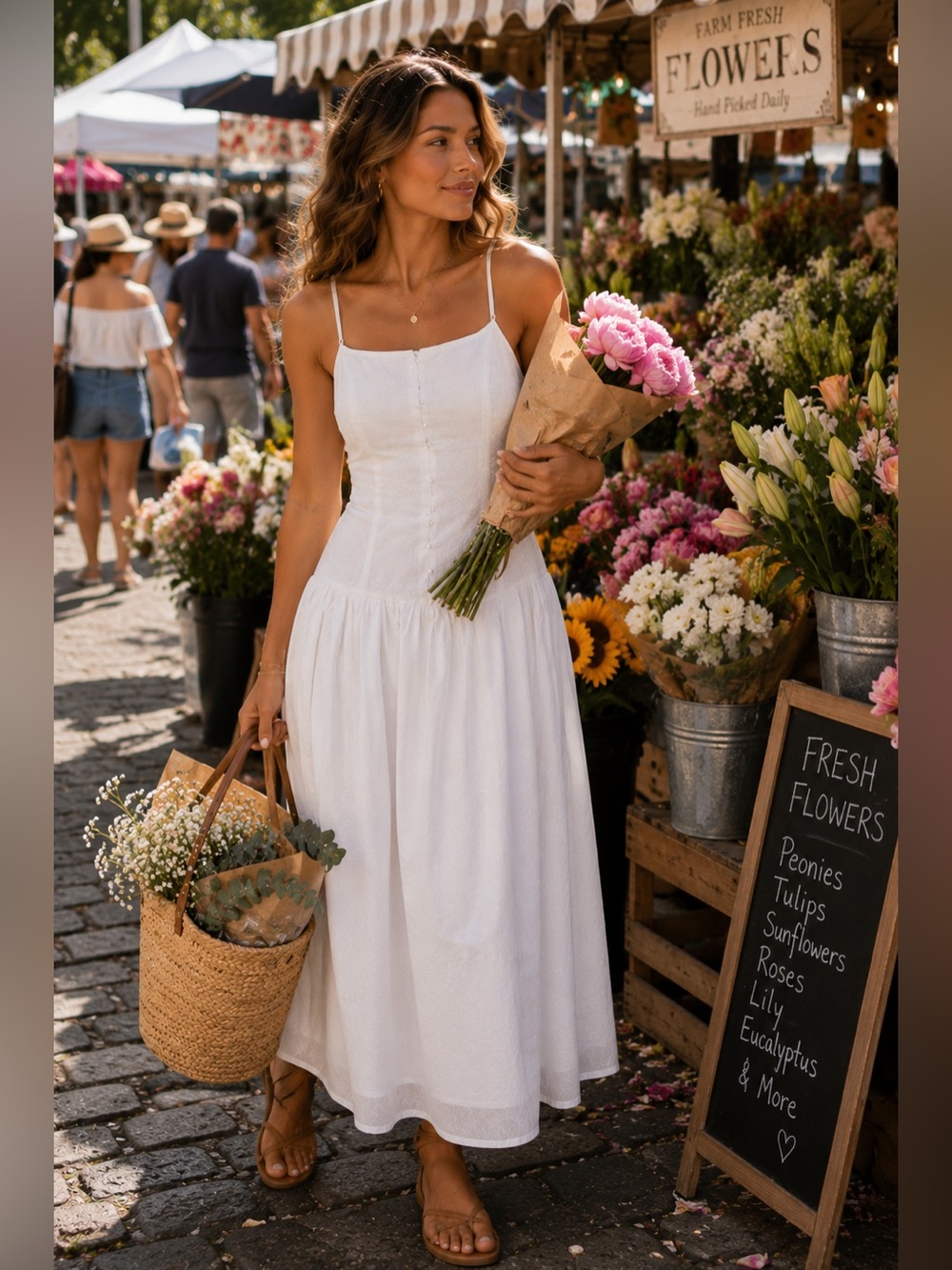 White High Neck Dropped Waist Midi A-Line Dress | Cottagecore Boho - Picture 5 of 8
